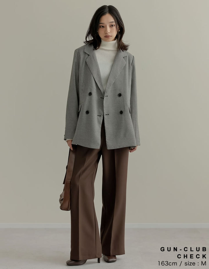 【TIME SALE 10%OFF】[2025AW COLLECTION]チェック柄or無地ダブルテーラードジャケット ジャケット/アウター 人気レディースファッション通販 リエディ