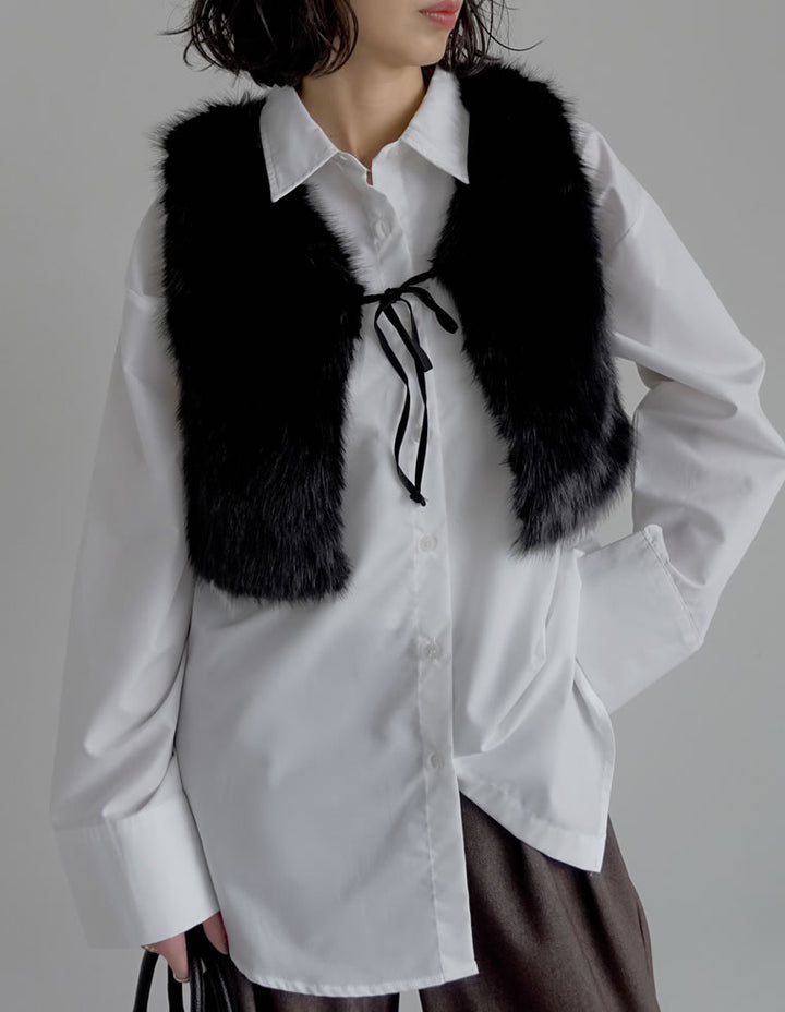 【TIME SALE 20%OFF】前後2WAYフェイクファーベスト ジャケット/アウター 人気レディースファッション通販 リエディ