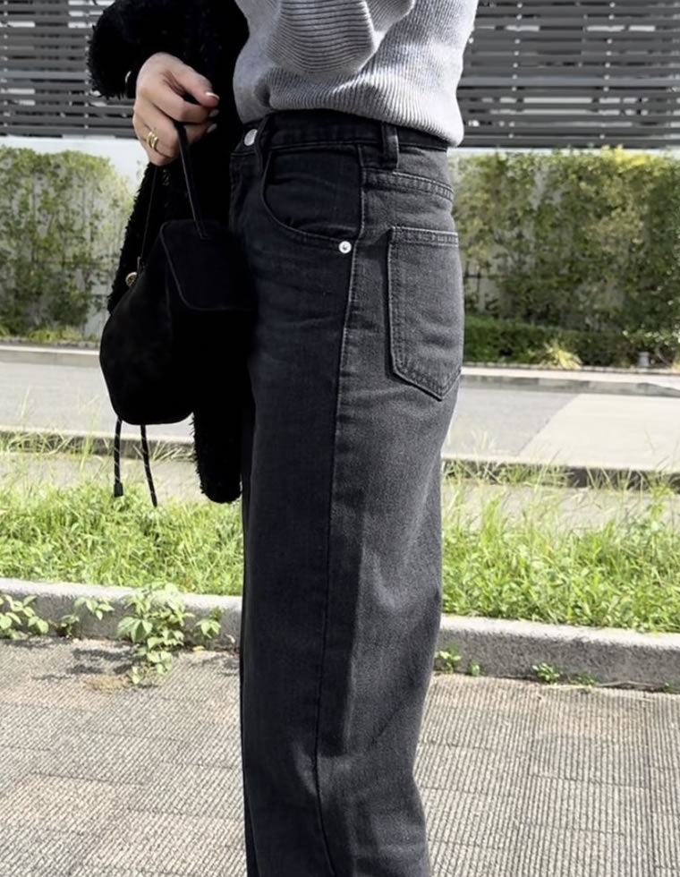 コットンデニムハイウエストワイドパンツ - パンツ通販 | 人気