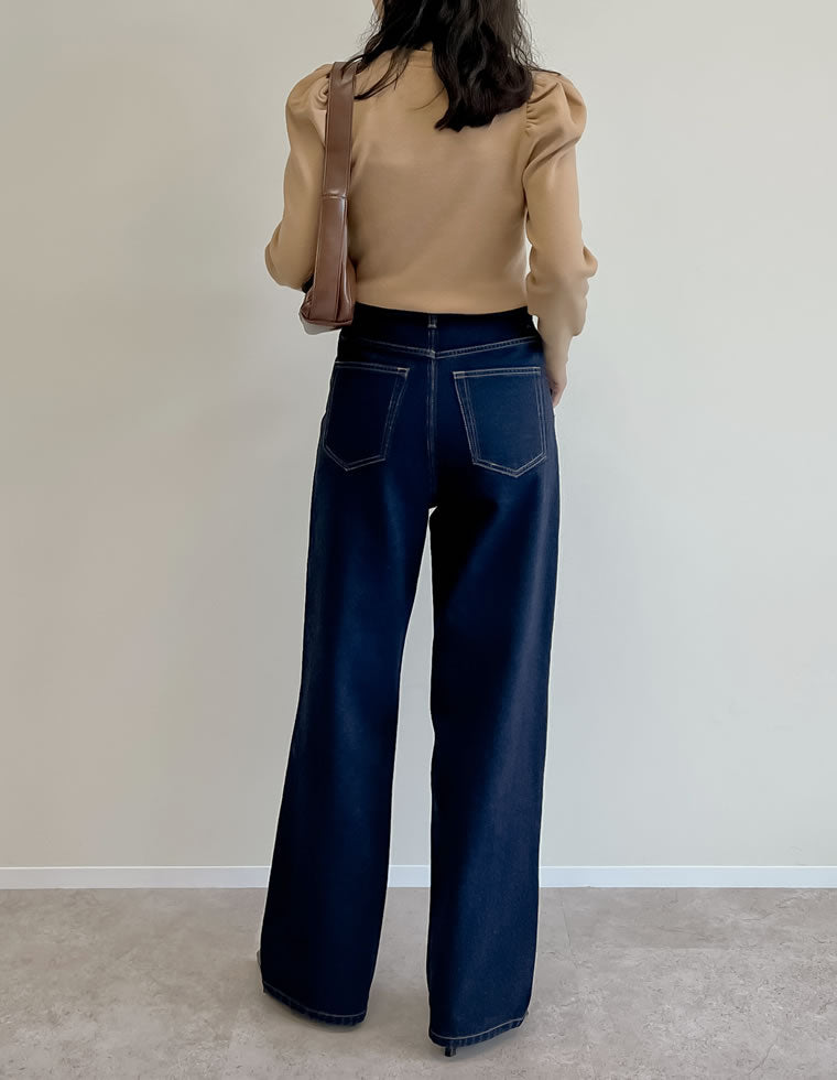 RHCコットン ワイドパンツ ハイウエスト コットンデニムハイウエストワイドパンツ - パンツ通販 | 人気