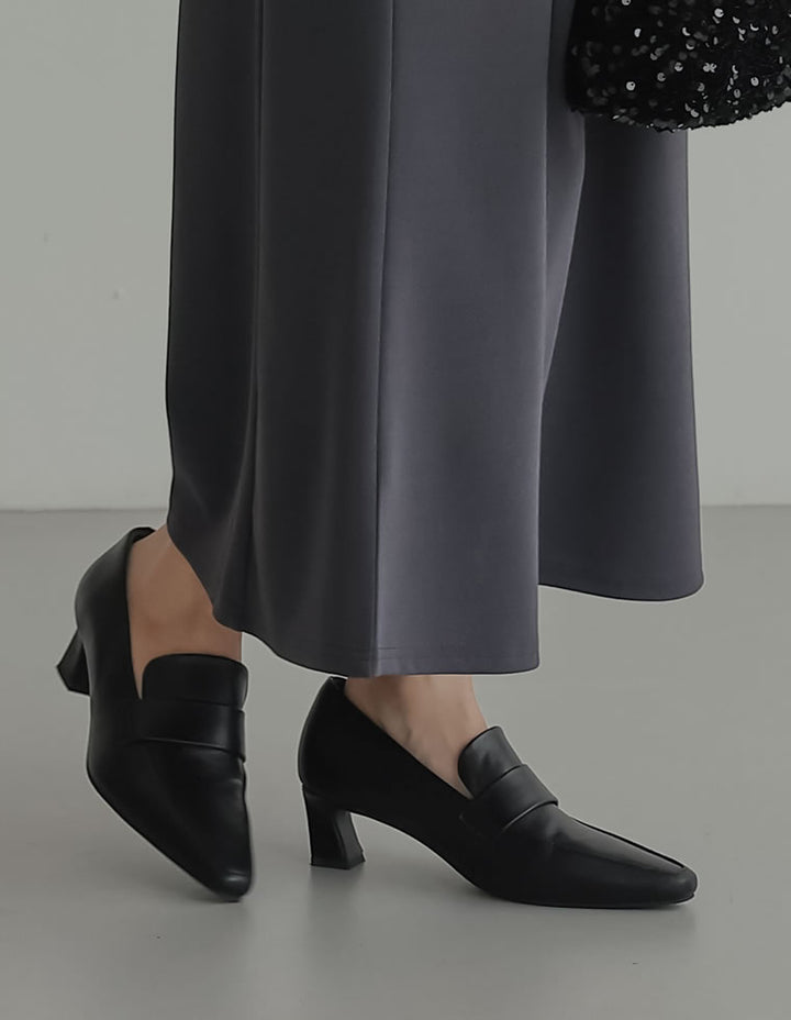 【TIME SALE 15%OFF】[大きいサイズ有]ポインテッドトゥヒールローファー シューズ 人気レディースファッション通販 リエディ