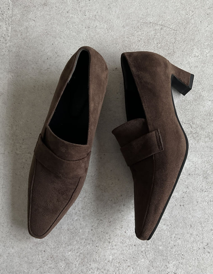 【TIME SALE 15%OFF】[大きいサイズ有]ポインテッドトゥヒールローファー シューズ 人気レディースファッション通販 リエディ