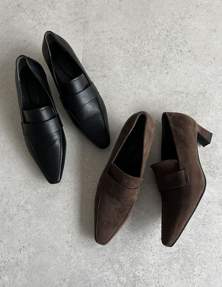 【TIME SALE 10%OFF】[大きいサイズ有]ポインテッドトゥヒールローファー シューズ 人気レディースファッション通販 リエディ