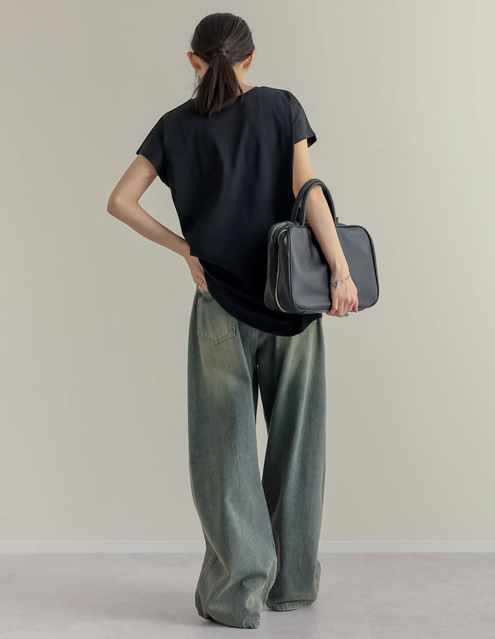 【TIME SALE 15%OFF】[低身長/高身長サイズ有]メタルストーンバレルレッグデニムパンツ パンツ 人気レディースファッション通販 リエディ