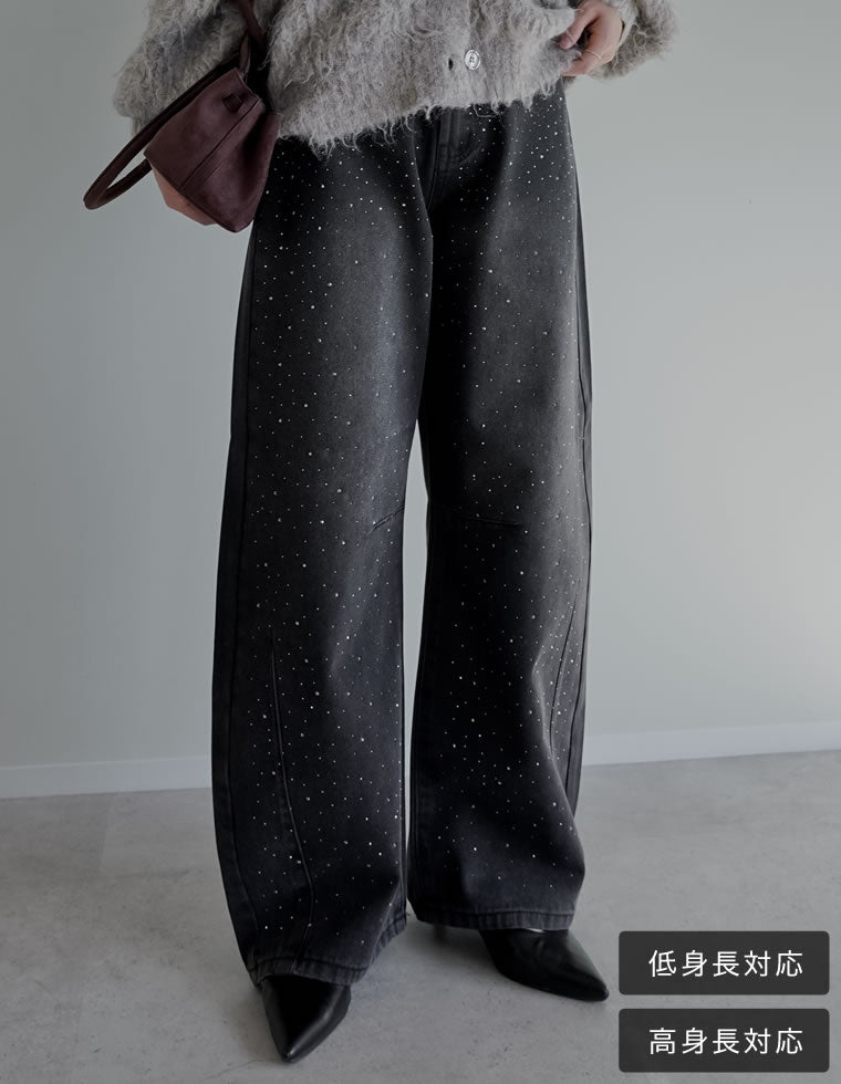 メタルストーンカーブデニムパンツ - パンツ通販 | 人気レディース