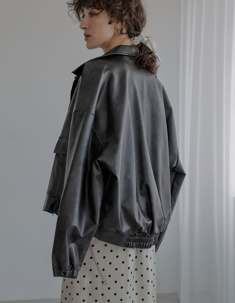 フェイクレザージップブルゾン - ジャケット/アウター通販 | 人気