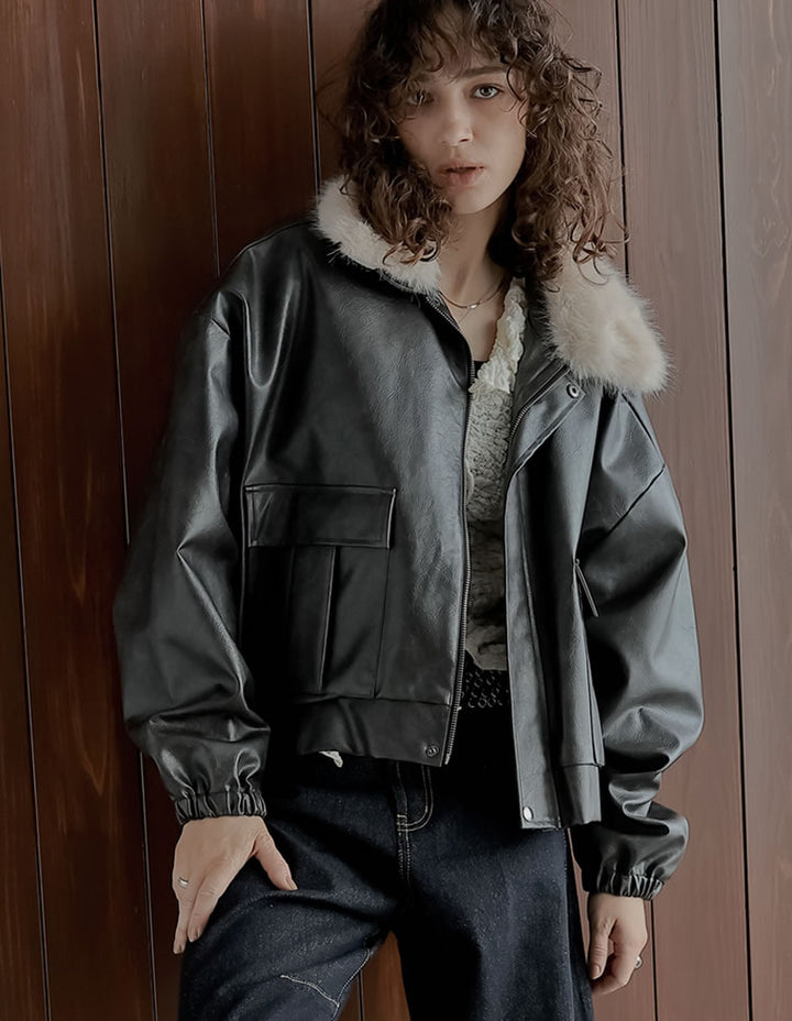 【TIME SALE 15%OFF】[2025AW COLLECTION][低身長サイズ有]フェイクレザージップブルゾン ジャケット/アウター 人気レディースファッション通販 リエディ