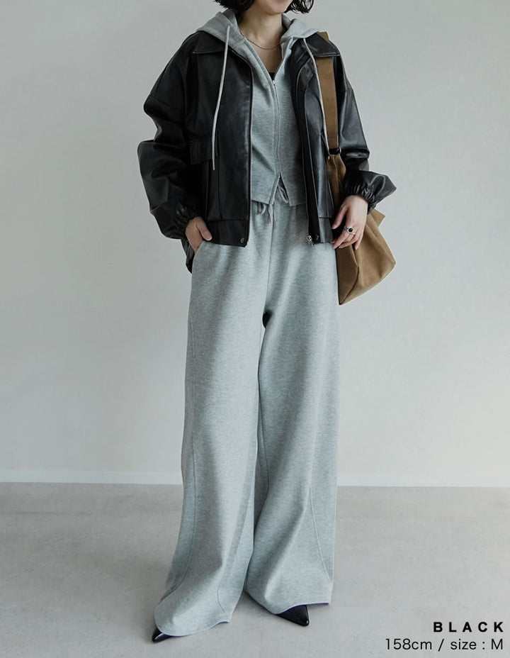 【TIME SALE 15%OFF】[2025AW COLLECTION][低身長サイズ有]フェイクレザージップブルゾン ジャケット/アウター 人気レディースファッション通販 リエディ