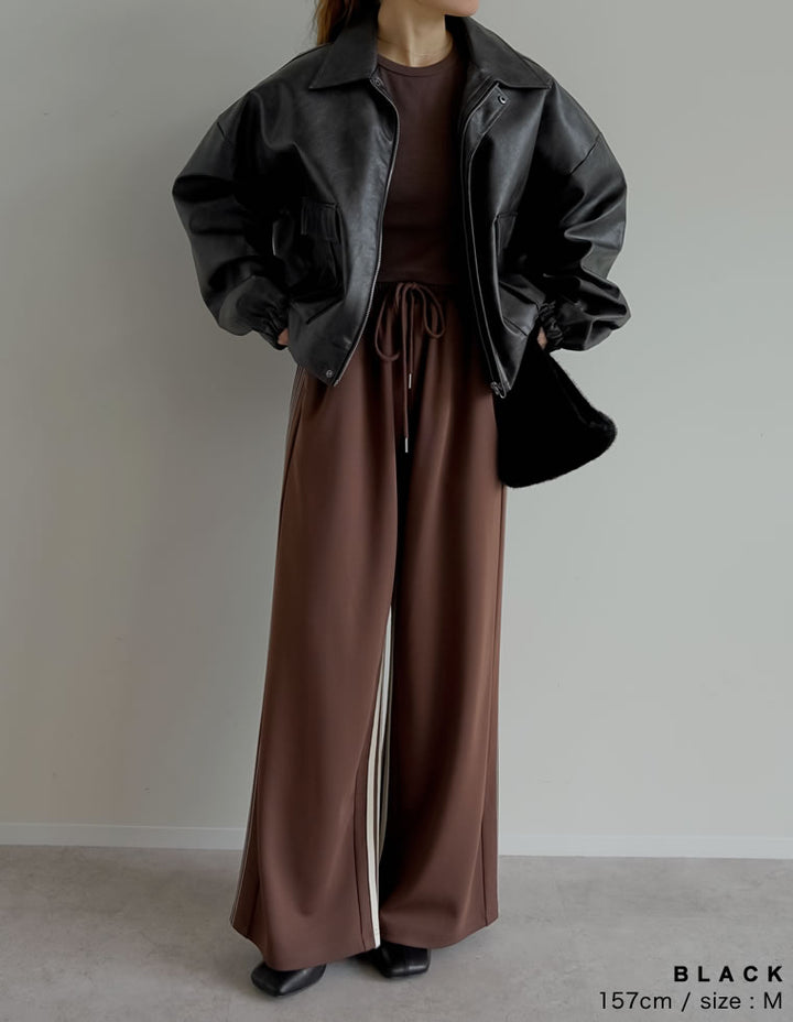 【TIME SALE 15%OFF】[2025AW COLLECTION][低身長サイズ有]フェイクレザージップブルゾン ジャケット/アウター 人気レディースファッション通販 リエディ