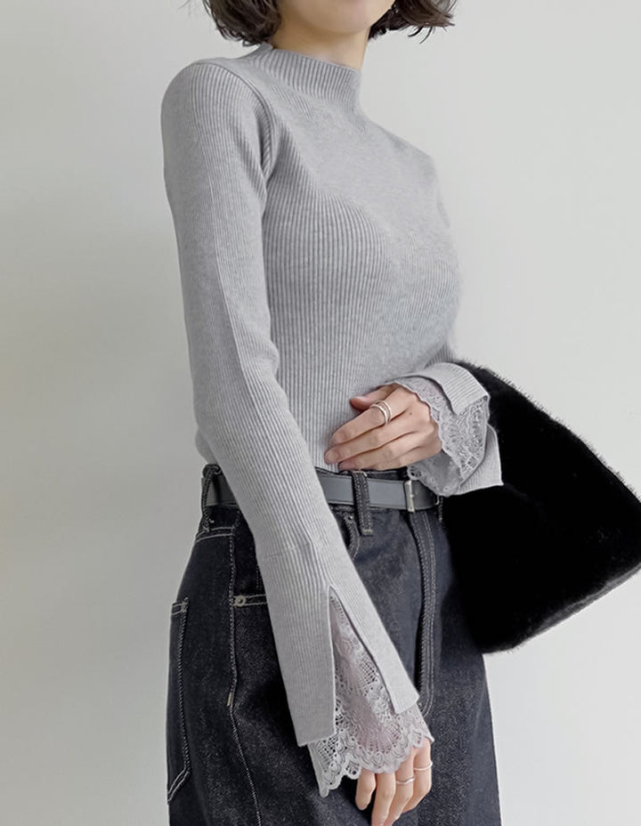 袖レースレイヤードフレアスリーブニットトップス トップス 人気レディースファッション通販 リエディ