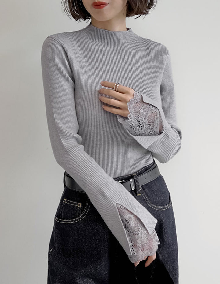 袖レースレイヤードフレアスリーブニットトップス トップス 人気レディースファッション通販 リエディ