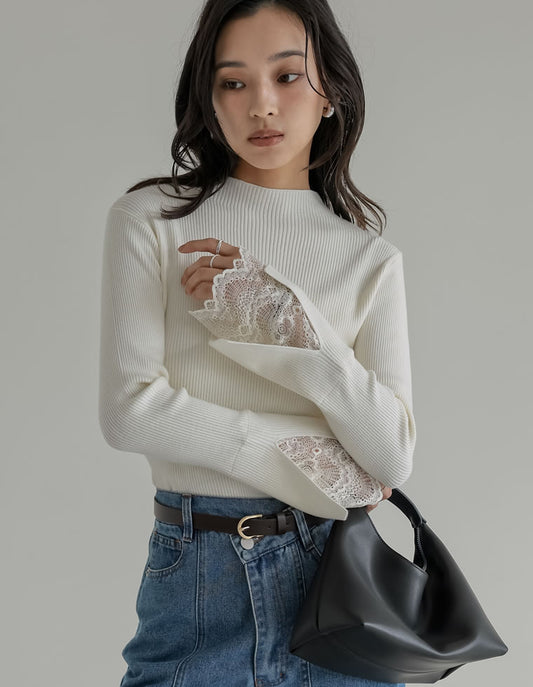 袖レースレイヤードフレアスリーブニットトップス トップス 人気レディースファッション通販 リエディ