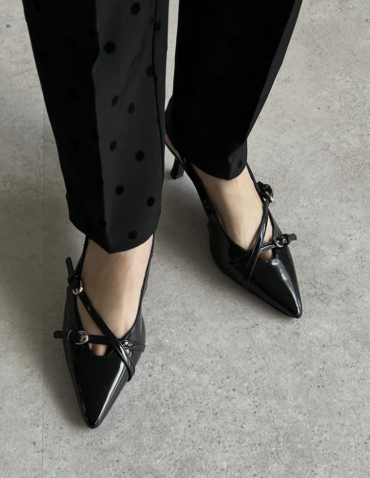 細ベルトポインテッドトゥミュール - シューズ通販 | 人気レディース