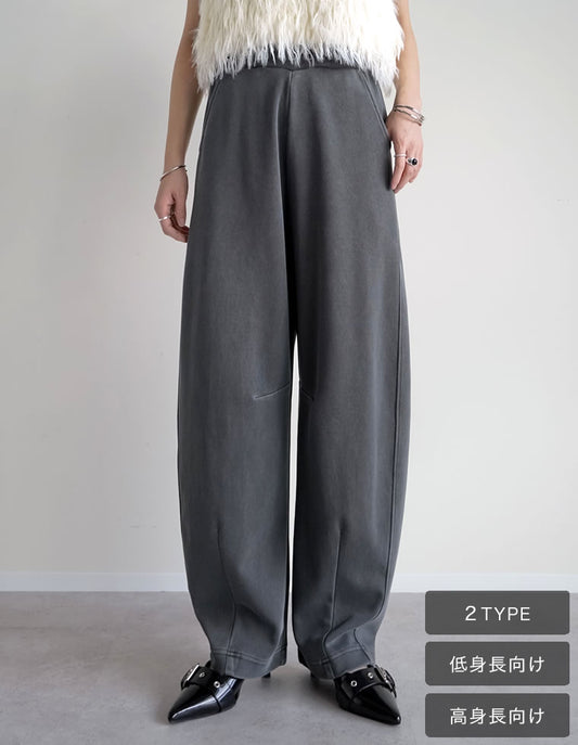 【TIME SALE 10%OFF ¥4,998⇒¥4,498】[夏でも涼しく体型カバー][低身長/高身長/大きいサイズ有][イージーケア]スムースダンボールバレルレッグパンツ パンツ 人気レディースファッション通販 リエディ