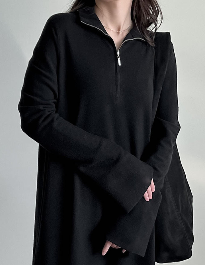 【TIME SALE 20%OFF】[低身長サイズ有]ミラノリブハーフジップニットワンピース ワンピース 人気レディースファッション通販 リエディ