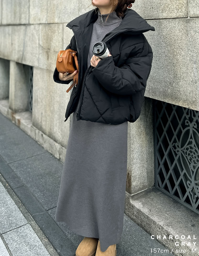 ミラノリブハーフジップニットワンピース - ワンピース通販 | 人気