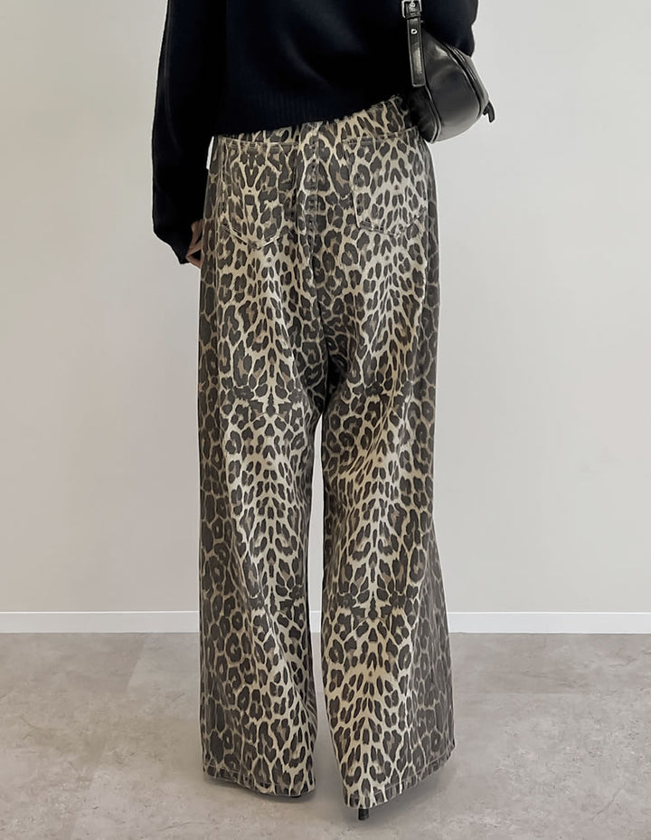 【TIME SALE 10%OFF】[低身長/高身長サイズ有]選べる無地orレオパードカツラギワイドストレートパンツ パンツ 人気レディースファッション通販 リエディ