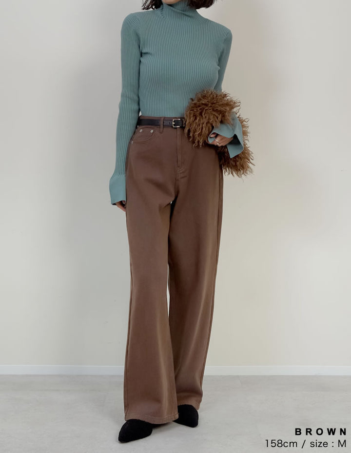 【TIME SALE 10%OFF】[低身長/高身長サイズ有]選べる無地orレオパードカツラギワイドストレートパンツ パンツ 人気レディースファッション通販 リエディ