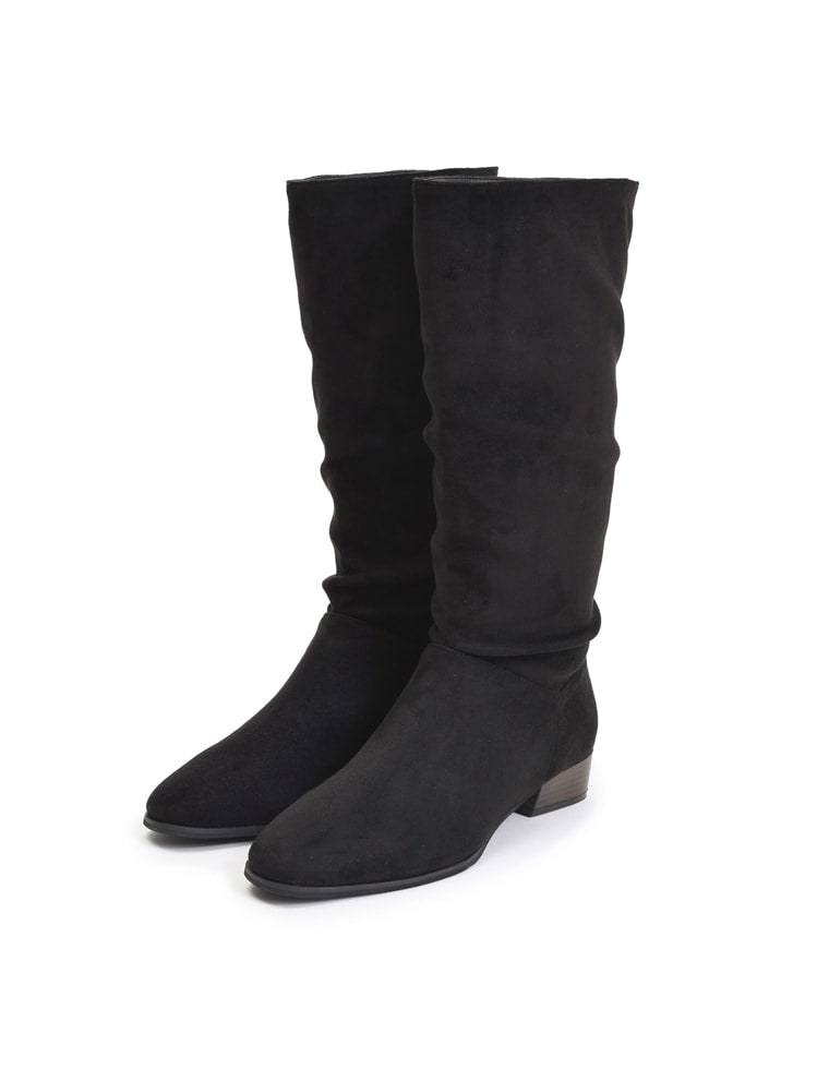 インヒールスタックヒールロングブーツ - シューズ通販 | 人気