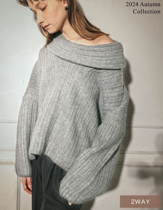 2WAYオフタートルワンショルルーズ起毛ニットトップス トップス 人気レディースファッション通販 リエディ