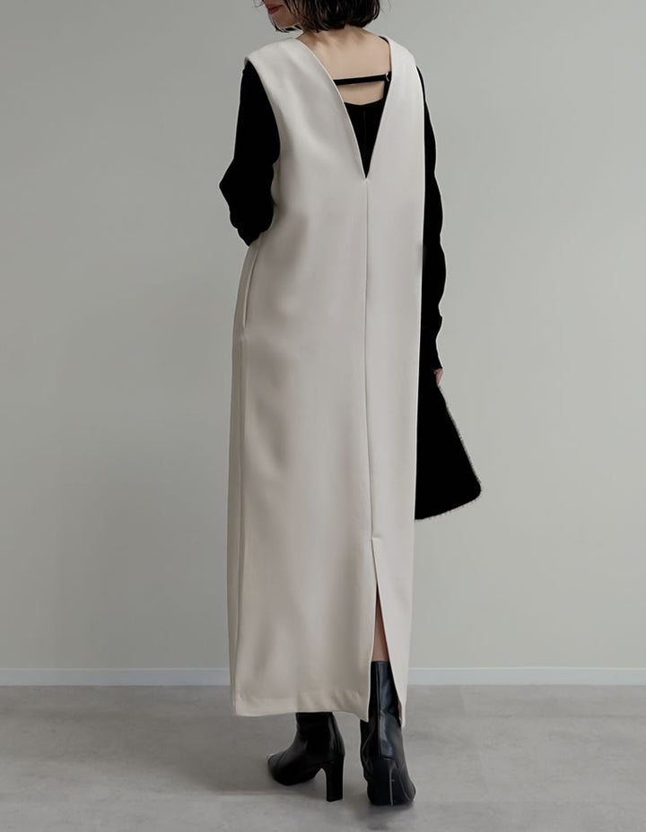 【TIME SALE 20%OFF】[低身長サイズ有]前後2WAYポケット付き微起毛ツイルVネックジャンパースカート ワンピース 人気レディースファッション通販 リエディ