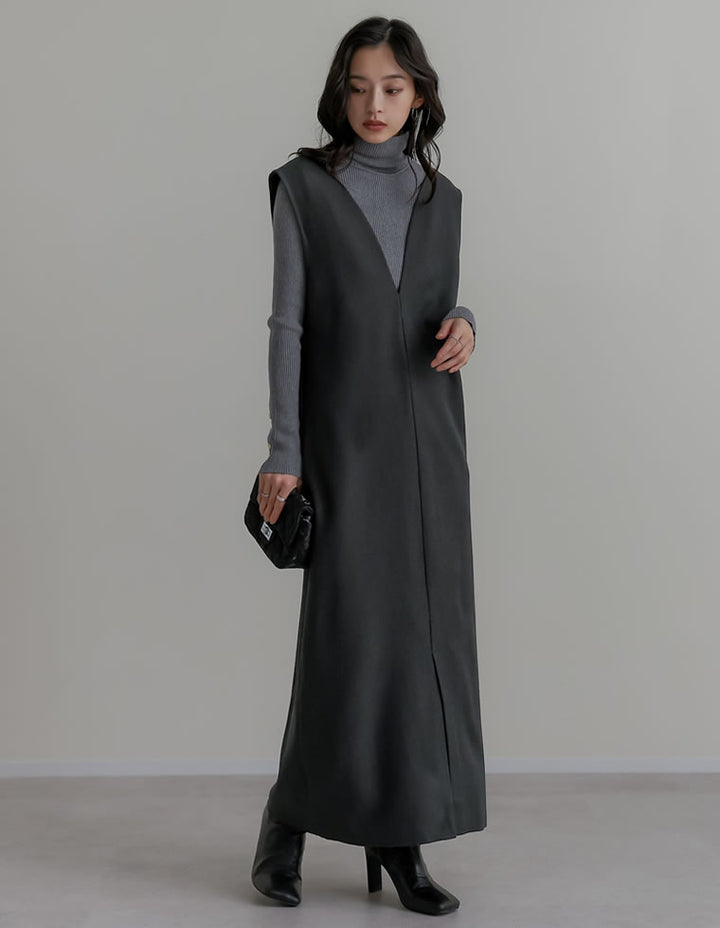 【TIME SALE 20%OFF】[低身長サイズ有]前後2WAYポケット付き微起毛ツイルVネックジャンパースカート ワンピース 人気レディースファッション通販 リエディ