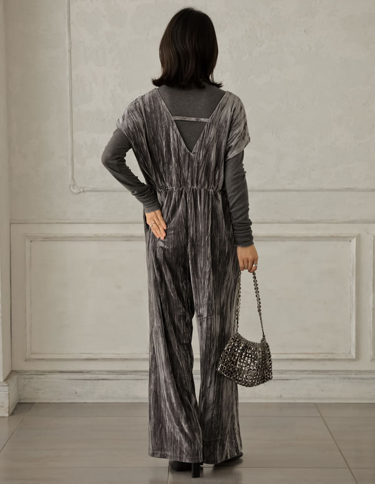 ベロアVネックオールインワン - オールインワン通販 | 人気レディース