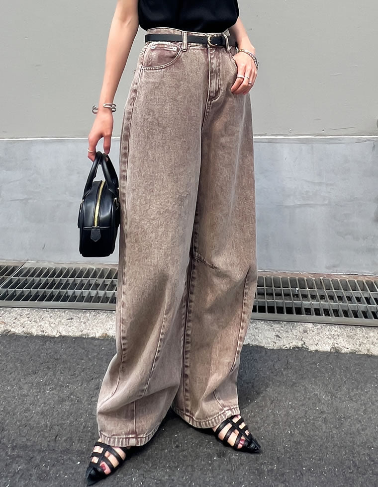 ウォッシュ加工コットンツイルカーブパンツ - パンツ通販 | 人気