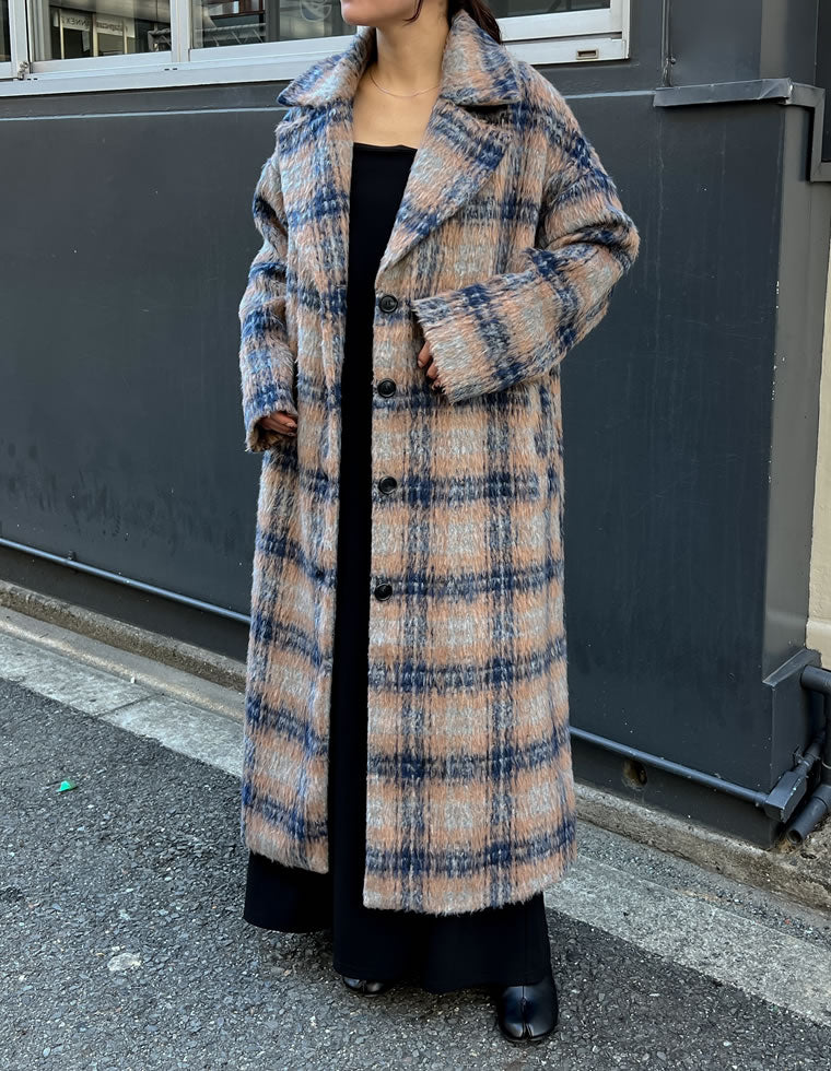 起毛チェック柄ロングチェスタ - ジャケット/アウター通販 | 人気