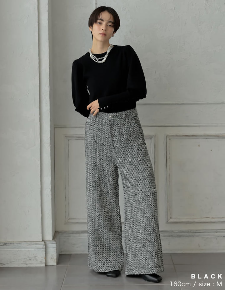 [MEISM by Re:EDIT][2025AW COLLECTION]ビジュー×フリルスリーブニットトップス トップス 人気レディースファッション通販 リエディ