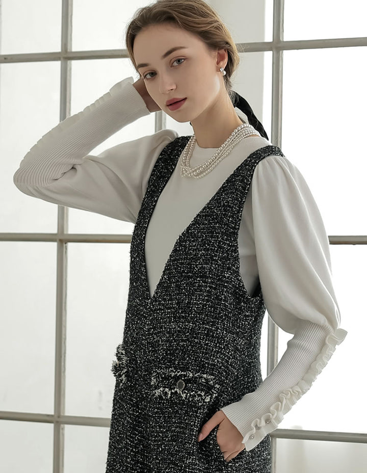 [MEISM by Re:EDIT][2025AW COLLECTION]ビジュー×フリルスリーブニットトップス トップス 人気レディースファッション通販 リエディ