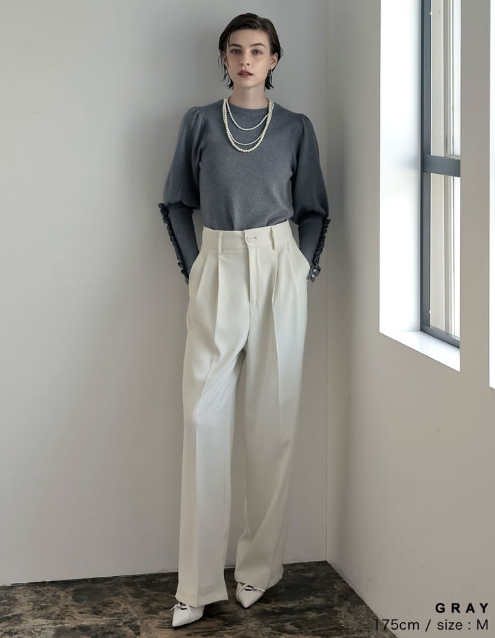 [MEISM by Re:EDIT][2025AW COLLECTION]ビジュー×フリルスリーブニットトップス トップス 人気レディースファッション通販 リエディ