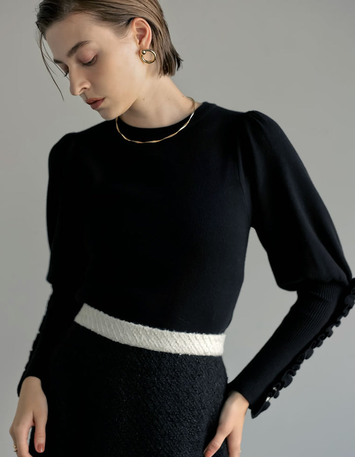 [MEISM by Re:EDIT][2025AW COLLECTION]ビジュー×フリルスリーブニットトップス トップス 人気レディースファッション通販 リエディ