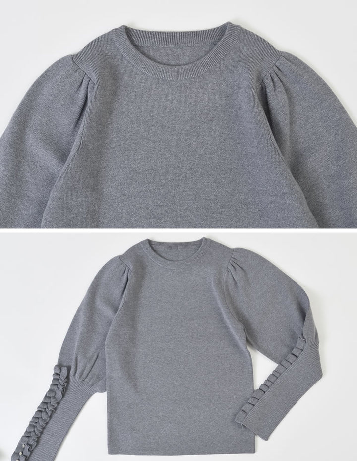 [MEISM by Re:EDIT][2025AW COLLECTION]ビジュー×フリルスリーブニットトップス トップス 人気レディースファッション通販 リエディ