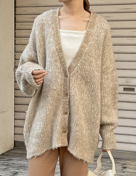 【SPRING SALE 15%OFF ¥4,499⇒¥3,824】MIXカラーシャギーニットカーディガン トップス 人気レディースファッション通販 リエディ