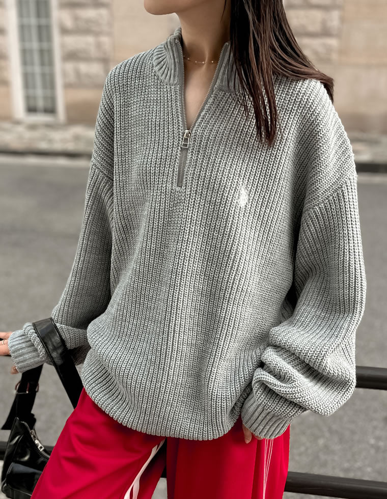 TTT_MSW Kasuri Knit polo ハーフジップ ニット 刺繍 TTT_MSW Kasuri Knit polo ハーフジップ ニット 刺繍 M polo