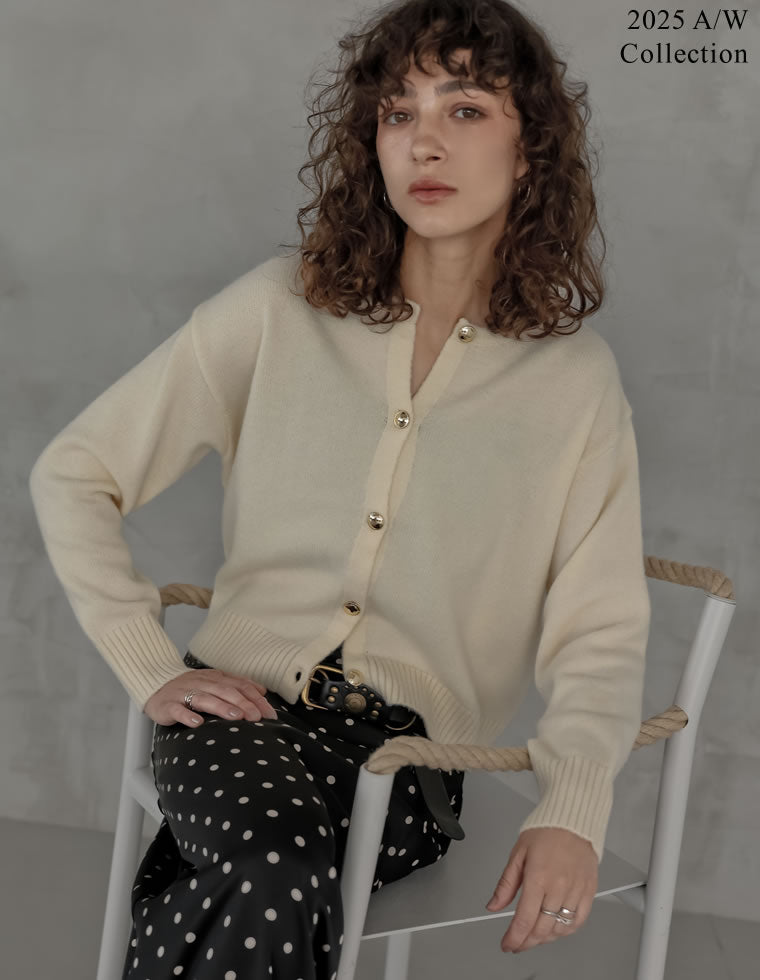 金ボタンニットカーディガン - トップス通販 | 人気レディース