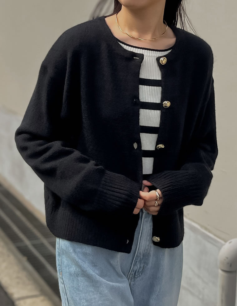 金ボタンニットカーディガン - トップス通販 | 人気レディース