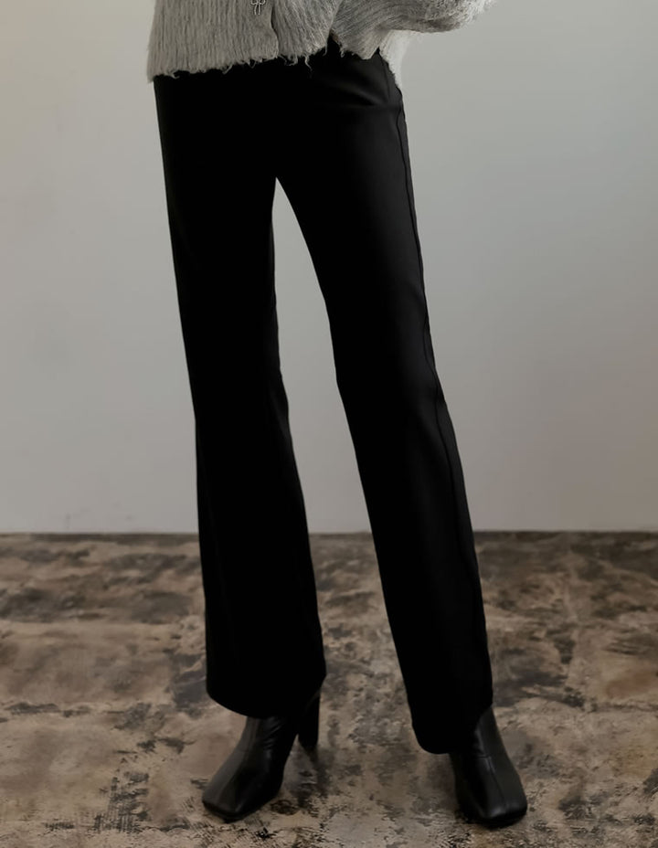 [2024 AUTUMN PRE ORDER][MEISM by Re:EDIT][低身長/高身長サイズ有]ストレッチフロントジップセミフレアパンツ パンツ 人気レディースファッション通販 リエディ