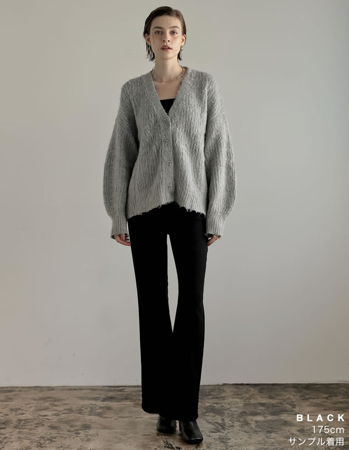 [2024 AUTUMN PRE ORDER][MEISM by Re:EDIT][低身長/高身長サイズ有]ストレッチフロントジップセミフレアパンツ パンツ 人気レディースファッション通販 リエディ