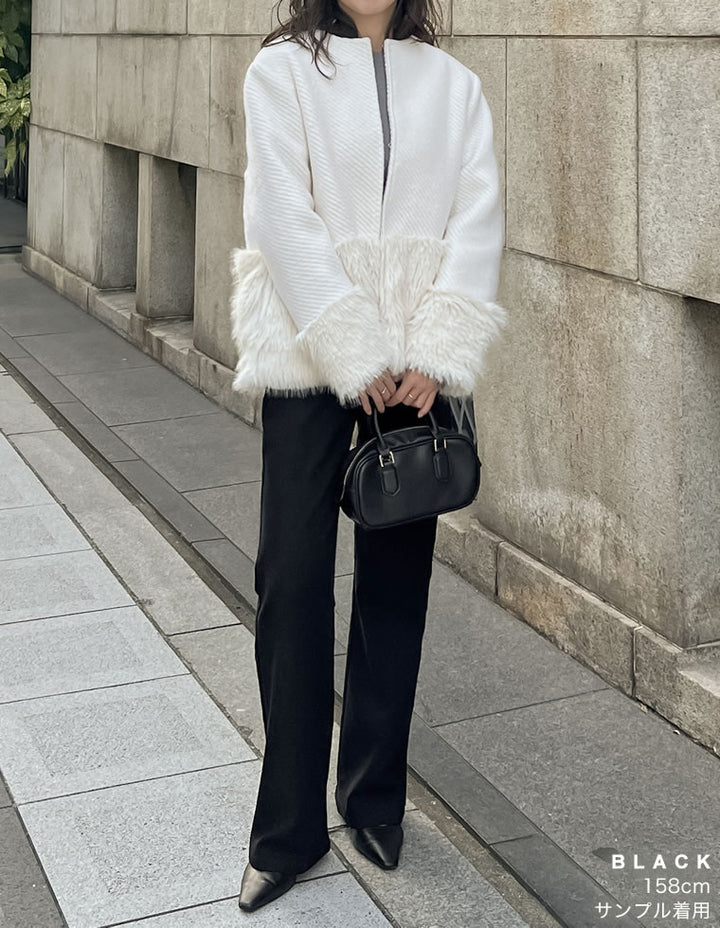 [2024 AUTUMN PRE ORDER][MEISM by Re:EDIT][低身長/高身長サイズ有]ストレッチフロントジップセミフレアパンツ パンツ 人気レディースファッション通販 リエディ