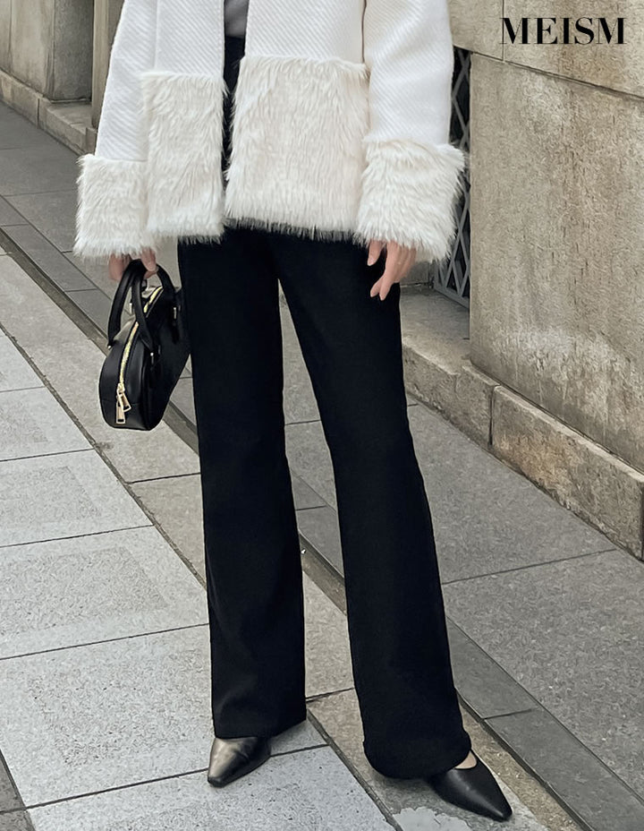 [2024 AUTUMN PRE ORDER][MEISM by Re:EDIT][低身長/高身長サイズ有]ストレッチフロントジップセミフレアパンツ パンツ 人気レディースファッション通販 リエディ