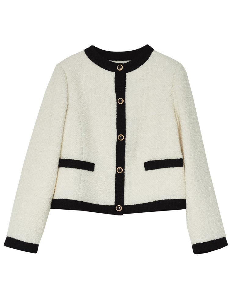 ツイードライクバイカラージャケット - ジャケット/アウター通販
