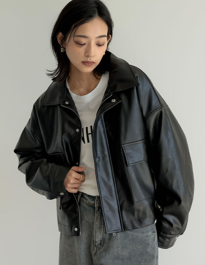 【アウターフェア！ポイント10%還元】【TIME SALE 10%OFF】[裏ファー]2WAYヴィンテージライクファー付フェイクレザージャケット ジャケット/アウター 人気レディースファッション通販 リエディ