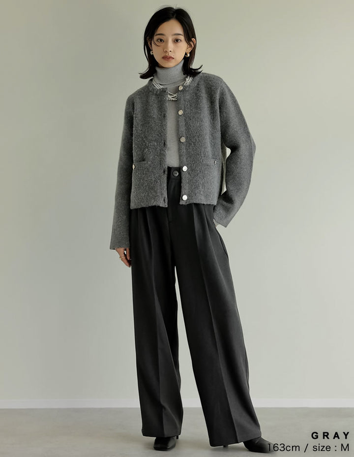 【アウターフェア！ポイント10%還元】【TIME SALE 10%OFF】[2025AW COLLECTION][入卒式 セレモニー]ニットゴールドボタンショートコート ジャケット/アウター 人気レディースファッション通販 リエディ