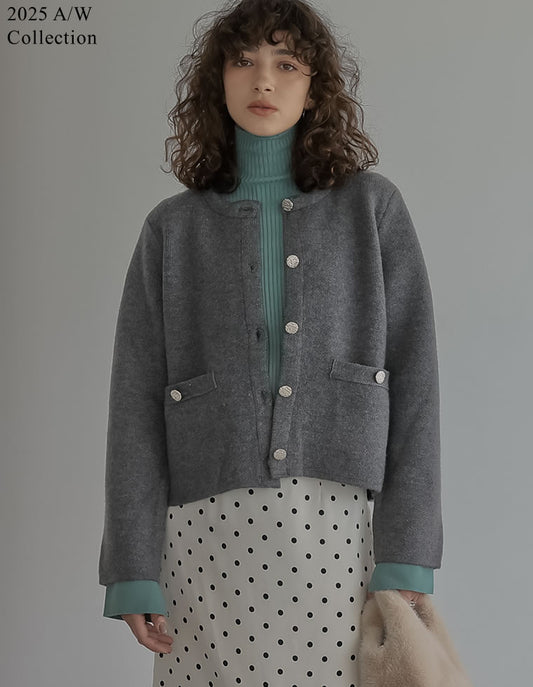 [2025AW COLLECTION][入卒式 セレモニー]ニットゴールドボタンショートコート