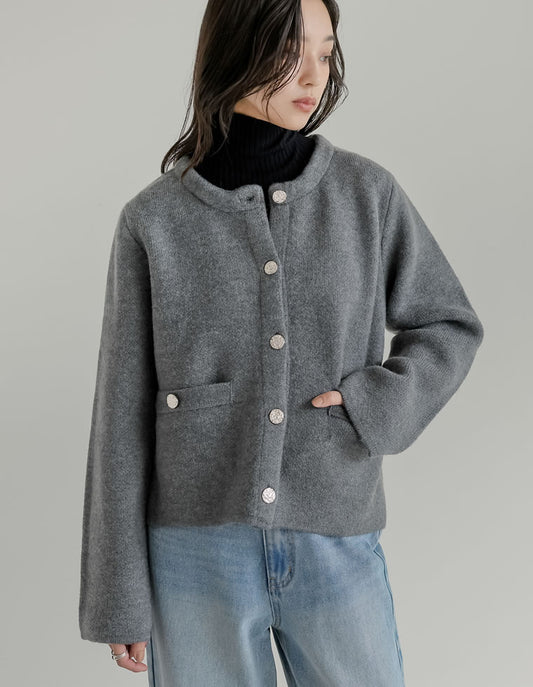 【TIME SALE 10%OFF】[2025AW COLLECTION][入卒式 セレモニー]ニットゴールドボタンショートコート