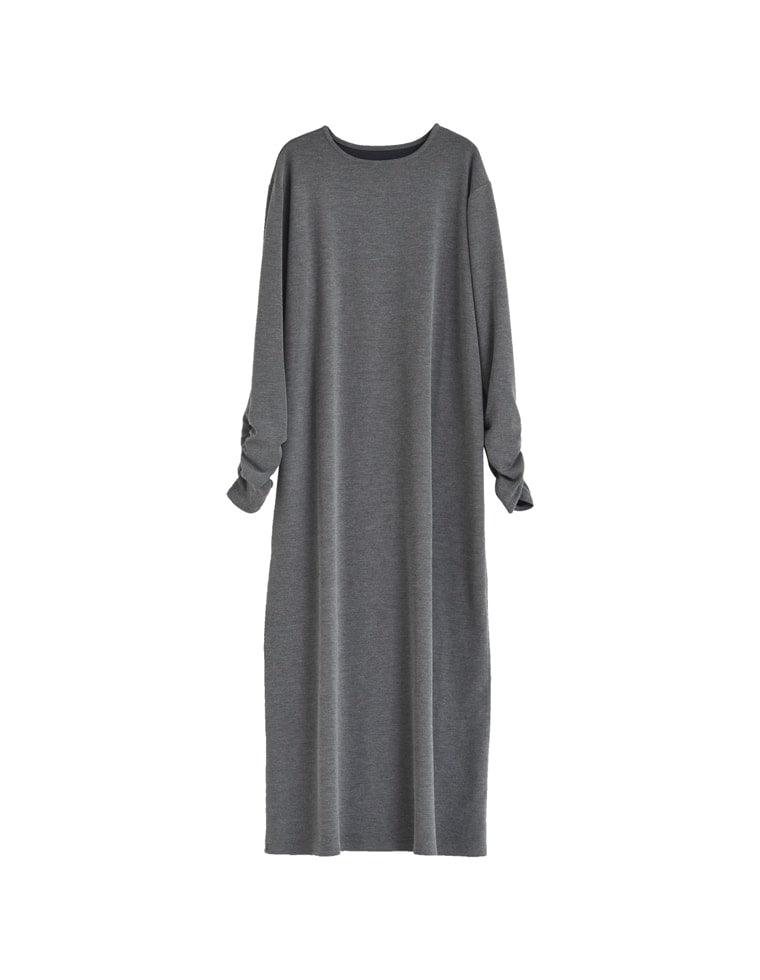 裏微起毛リブカットソー袖ギャザーワンピース - ワンピース通販 | 人気