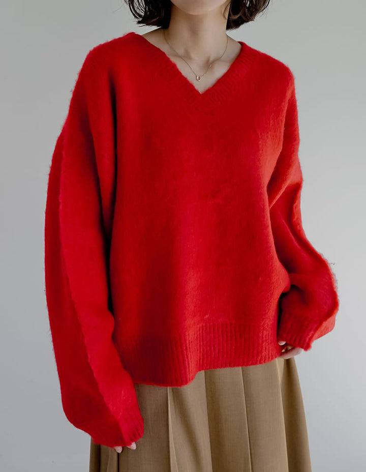 [新色追加]モヘアライクVネックニットトップス トップス 人気レディースファッション通販 リエディ