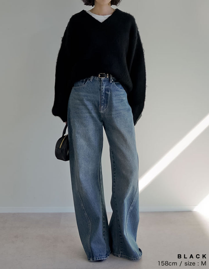 [新色追加]モヘアライクVネックニットトップス トップス 人気レディースファッション通販 リエディ